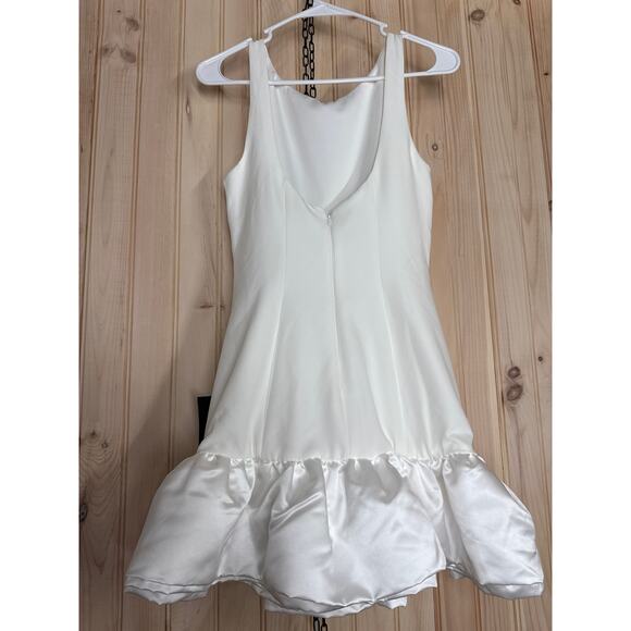 NWT Lulus Superb Aura White Ruffled Drop Waist Mini Dress Cocktail Party Size S - Picture 7 of 9